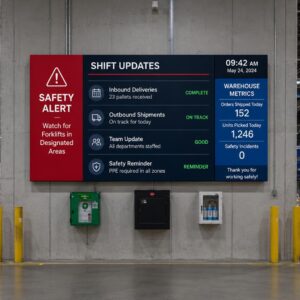 13.1x6.6 ft Warehouse LED Display in P4.81mm for Safety Alerts and Shift Updates