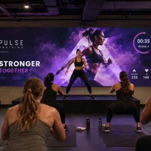 One 9.8x5 ft P3.91mm Fitness Studio LED Wall - Classes, Promotions, Events